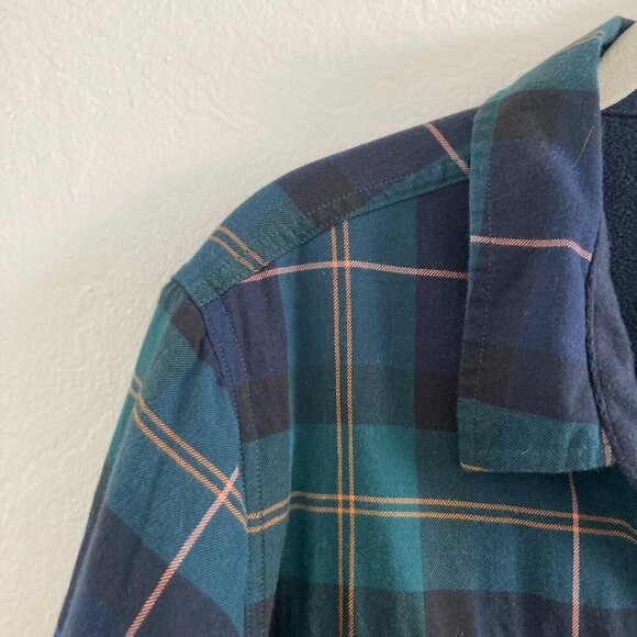 LL Bean Fleece Sherpa Lined Scotch Plaid Flannel Long Sleeve Snap Chore Shirt - Picture 3 of 12